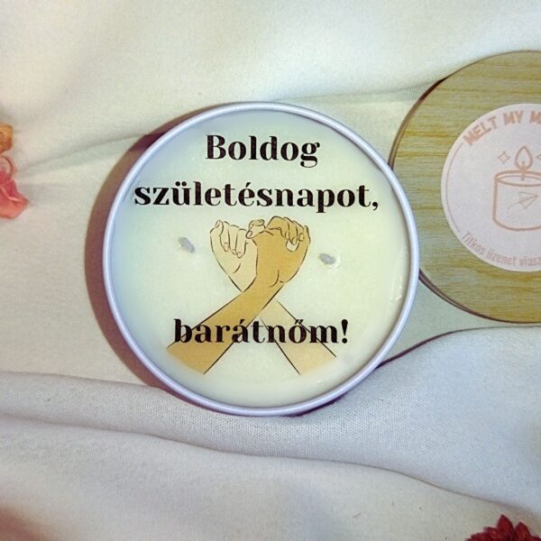 Üzenetes gyertya ajándék barátnőknek