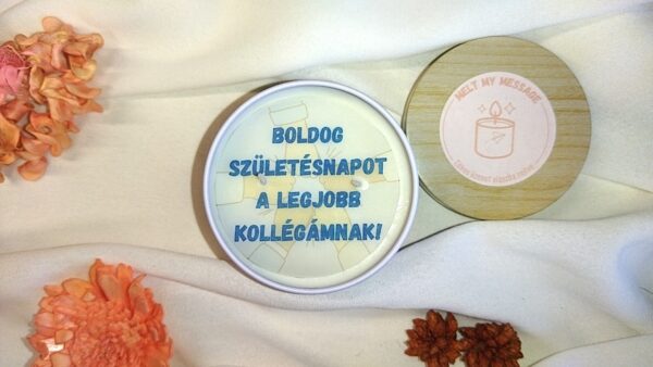 Születésnapi ajándék üzenetes gyertya munkatársnak