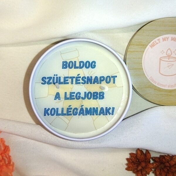 Születésnapi ajándék üzenetes gyertya munkatársnak